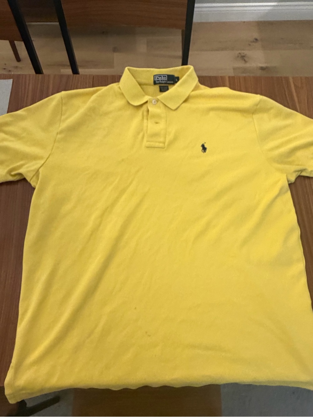 Ralph Lauren Yellow Short Sleeve Polo with Navy Pony